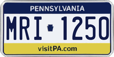PA license plate MRI1250