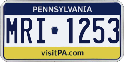 PA license plate MRI1253