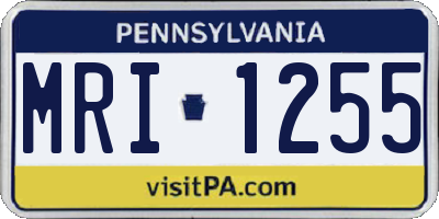 PA license plate MRI1255