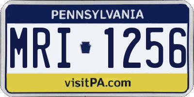 PA license plate MRI1256