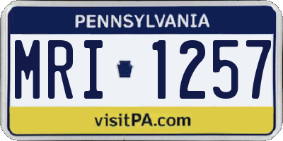 PA license plate MRI1257