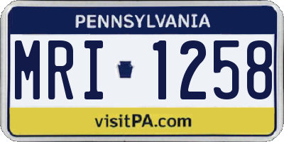 PA license plate MRI1258