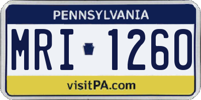 PA license plate MRI1260