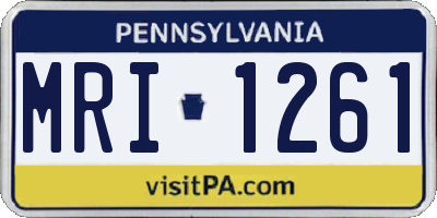 PA license plate MRI1261