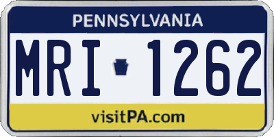 PA license plate MRI1262