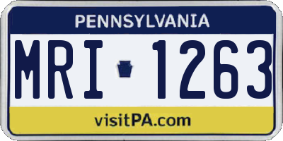 PA license plate MRI1263