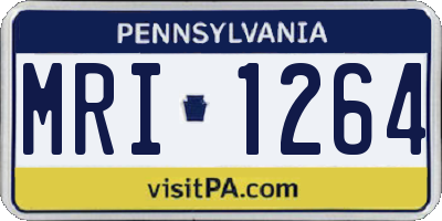 PA license plate MRI1264