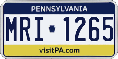 PA license plate MRI1265