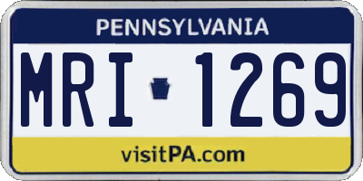 PA license plate MRI1269
