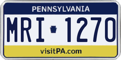 PA license plate MRI1270