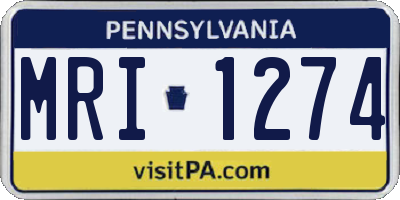 PA license plate MRI1274