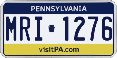 PA license plate MRI1276