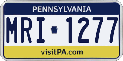 PA license plate MRI1277