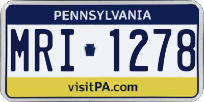 PA license plate MRI1278