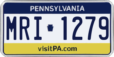 PA license plate MRI1279