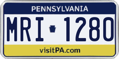 PA license plate MRI1280