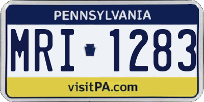 PA license plate MRI1283