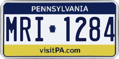 PA license plate MRI1284