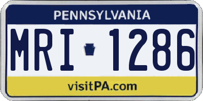 PA license plate MRI1286