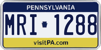 PA license plate MRI1288