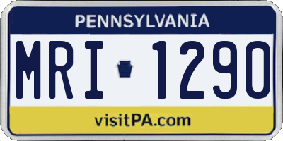 PA license plate MRI1290