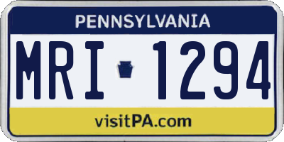 PA license plate MRI1294