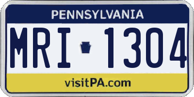 PA license plate MRI1304