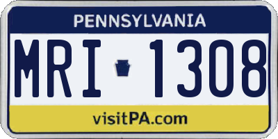 PA license plate MRI1308