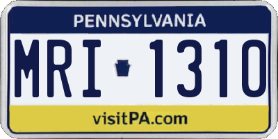 PA license plate MRI1310