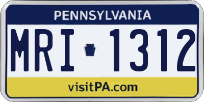 PA license plate MRI1312