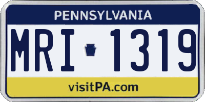 PA license plate MRI1319