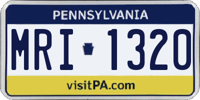 PA license plate MRI1320