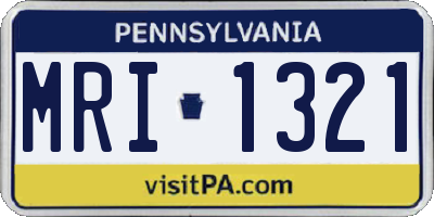 PA license plate MRI1321