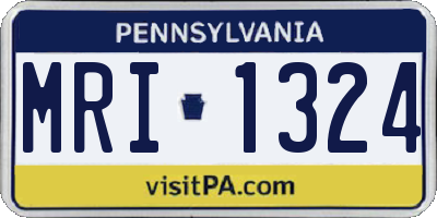 PA license plate MRI1324