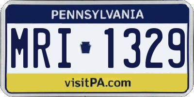 PA license plate MRI1329