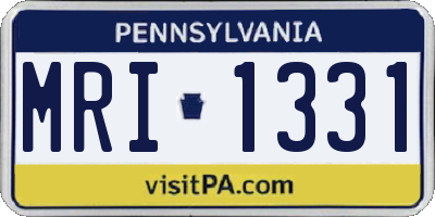 PA license plate MRI1331