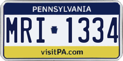 PA license plate MRI1334