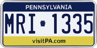 PA license plate MRI1335