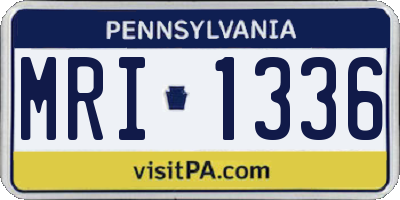 PA license plate MRI1336