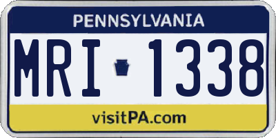 PA license plate MRI1338
