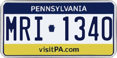 PA license plate MRI1340