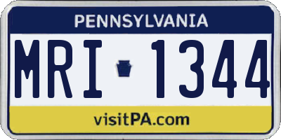 PA license plate MRI1344