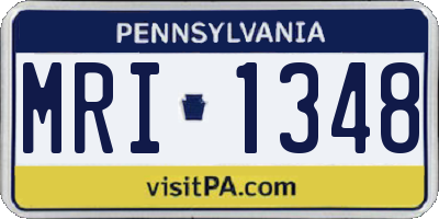 PA license plate MRI1348
