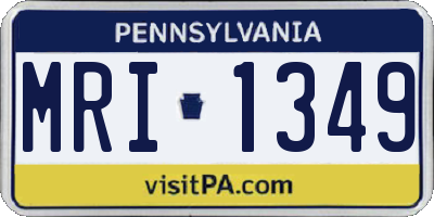 PA license plate MRI1349