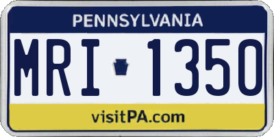 PA license plate MRI1350