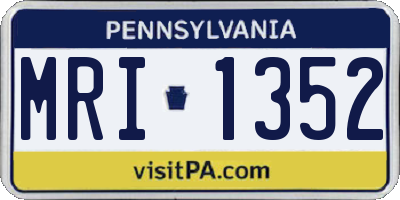 PA license plate MRI1352
