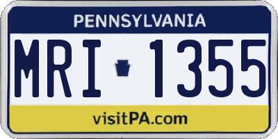 PA license plate MRI1355