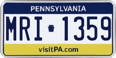 PA license plate MRI1359