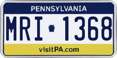 PA license plate MRI1368