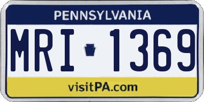 PA license plate MRI1369